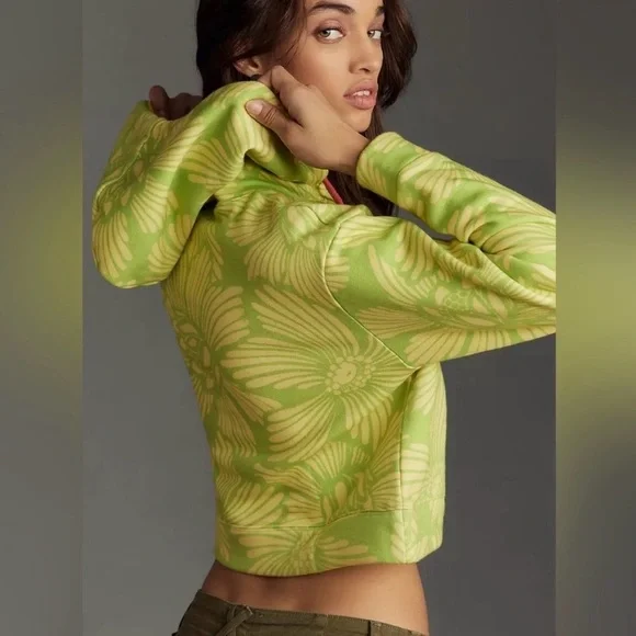 FARM Rio Neon Green Leaf Hoodie - Picture 2 of 6